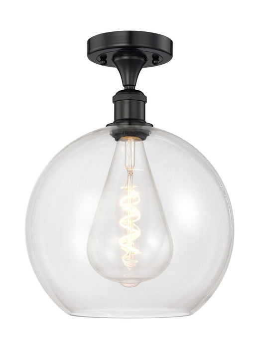 Innovations 616-1F-BK-G122-12 One Light Semi-Flush Mount, Matte Black