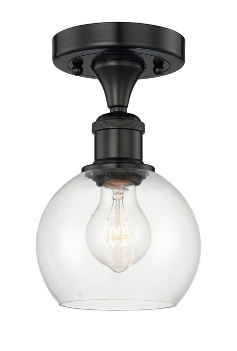 Innovations 616-1F-BK-G122-6 One Light Semi-Flush Mount, Matte Black
