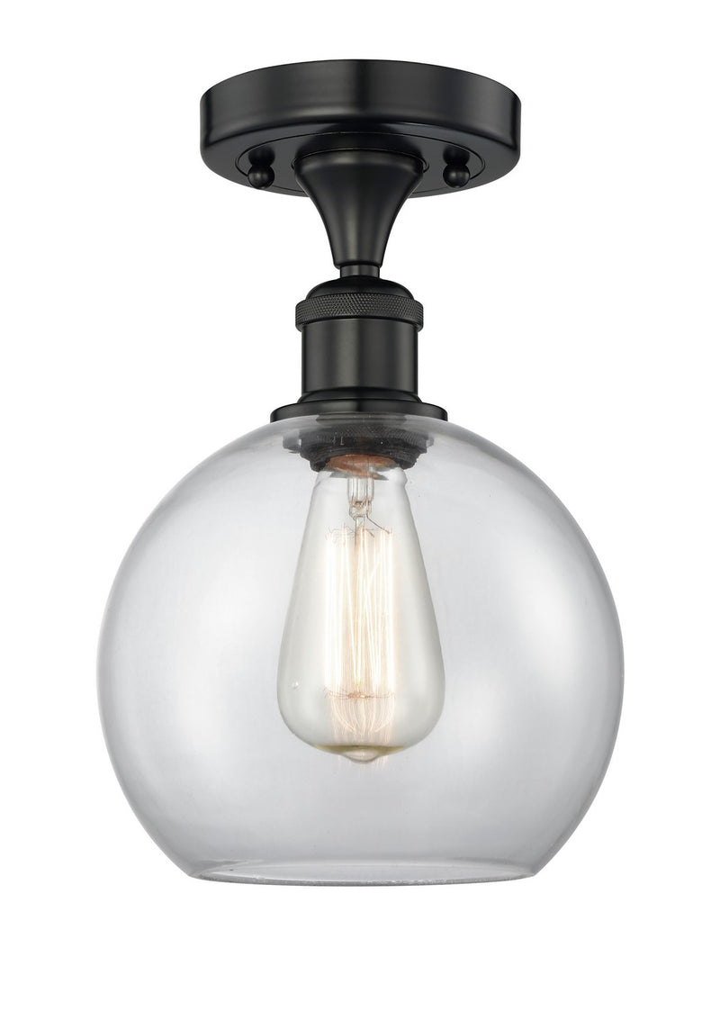 Innovations 616-1F-BK-G122-8 One Light Semi-Flush Mount, Matte Black