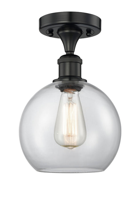Innovations 616-1F-BK-G122-8 One Light Semi-Flush Mount, Matte Black