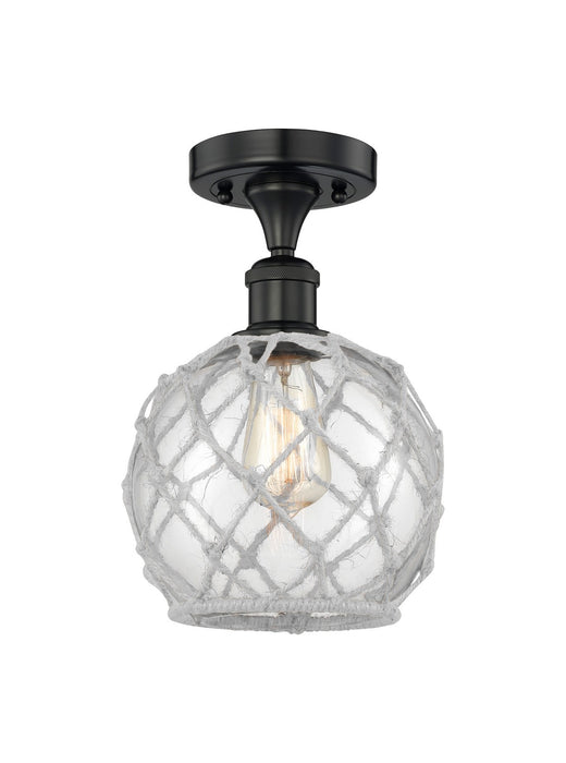 Innovations 616-1F-BK-G122-8RW One Light Semi-Flush Mount, Matte Black