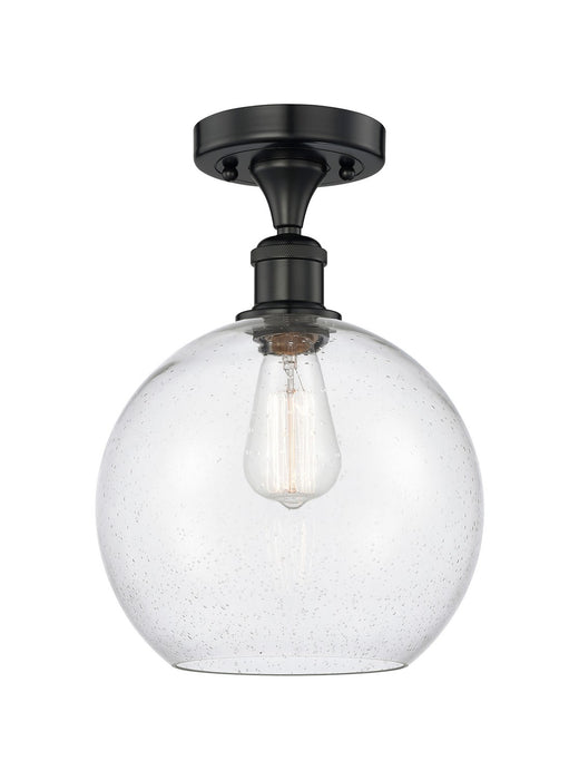 Innovations 616-1F-BK-G124-10 One Light Semi-Flush Mount, Matte Black