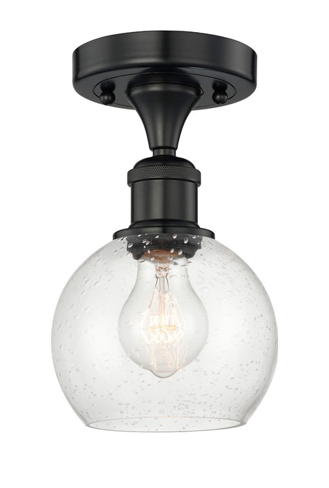 Innovations 616-1F-BK-G124-6 One Light Semi-Flush Mount, Matte Black