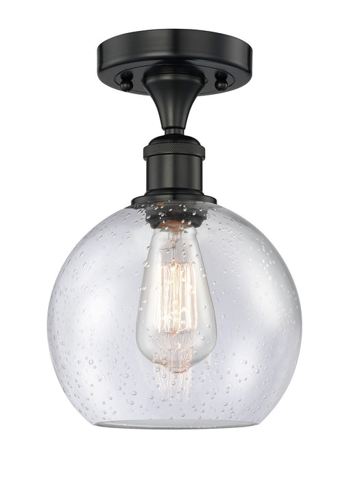 Innovations 616-1F-BK-G124-8 One Light Semi-Flush Mount, Matte Black