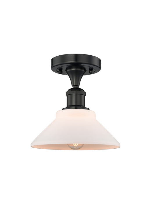 Innovations 616-1F-BK-G131 One Light Semi-Flush Mount, Matte Black