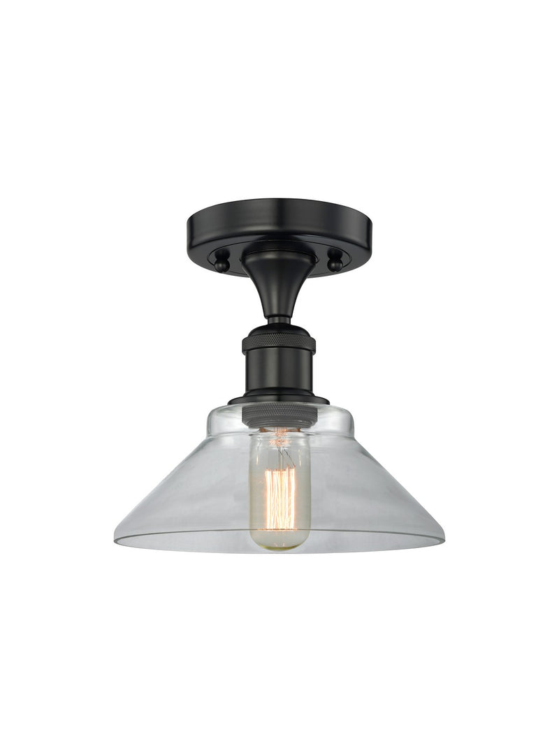 Innovations 616-1F-BK-G132 One Light Semi-Flush Mount, Matte Black