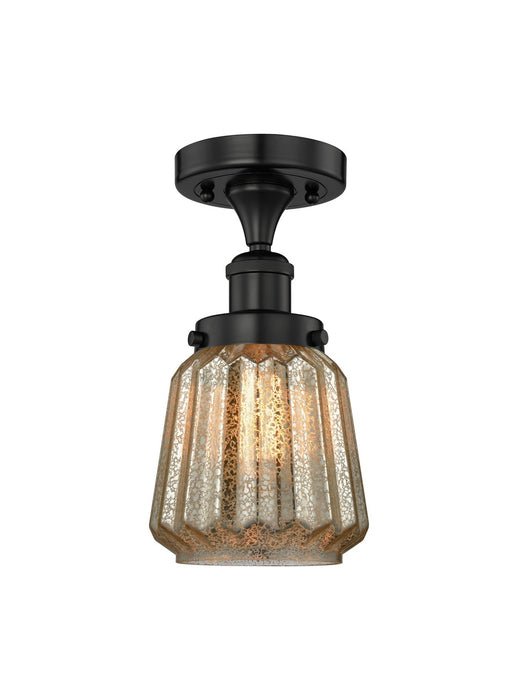 Innovations 616-1F-BK-G146 One Light Semi-Flush Mount, Matte Black