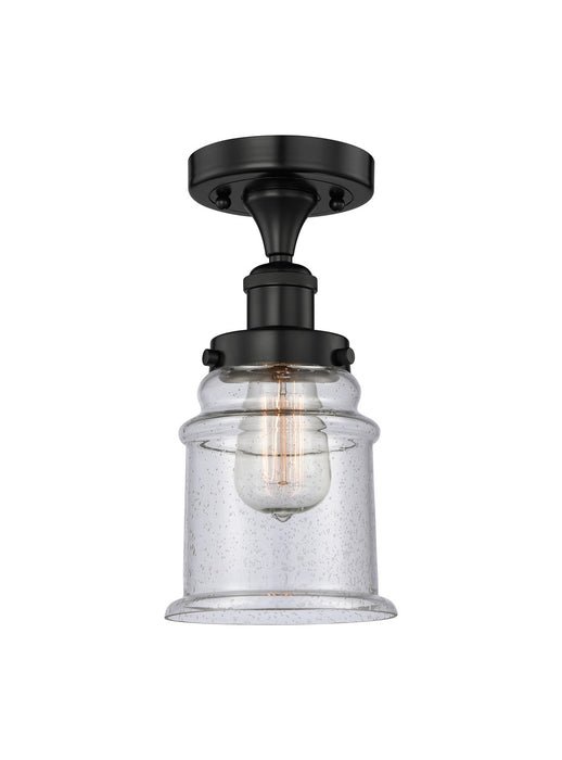 Innovations 616-1F-BK-G184 One Light Semi-Flush Mount, Matte Black