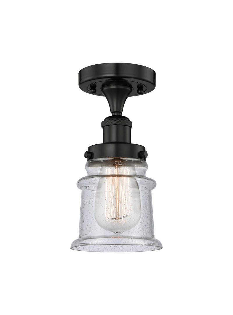 Innovations 616-1F-BK-G184S One Light Semi-Flush Mount, Matte Black