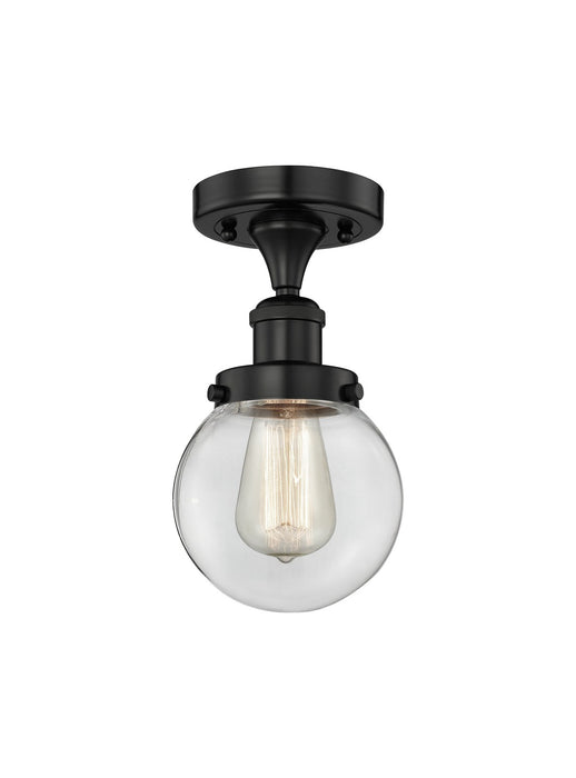 Innovations 616-1F-BK-G202-6 One Light Semi-Flush Mount, Matte Black