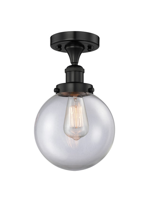 Innovations 616-1F-BK-G202-8 One Light Semi-Flush Mount, Matte Black