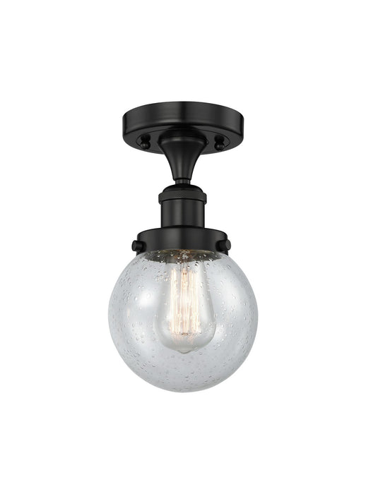 Innovations 616-1F-BK-G204-6 One Light Semi-Flush Mount, Matte Black