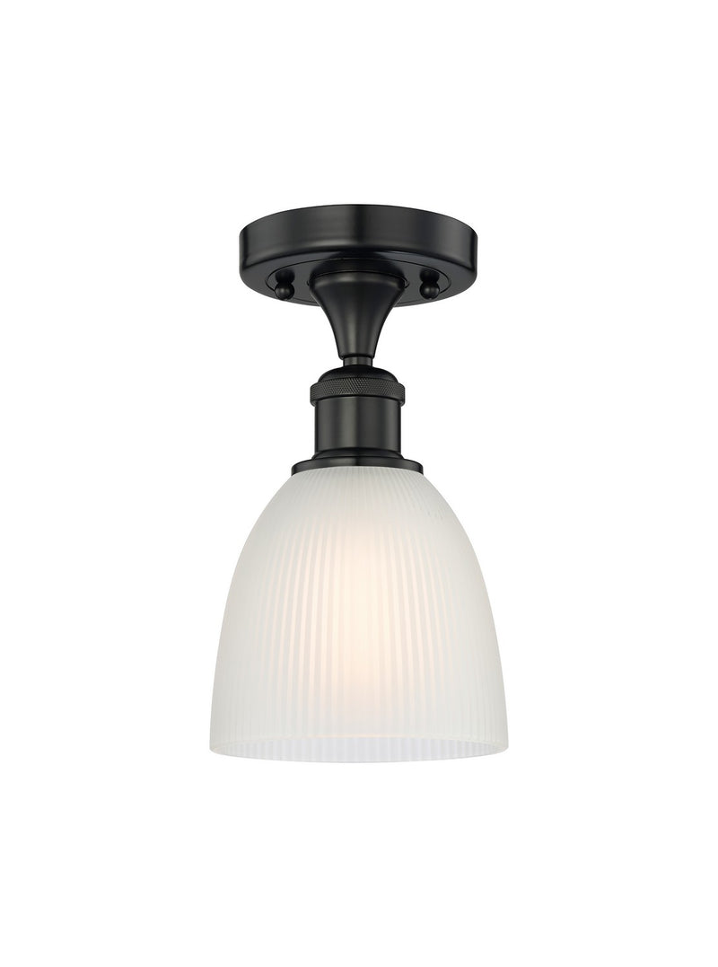 Innovations 616-1F-BK-G381 One Light Semi-Flush Mount, Matte Black