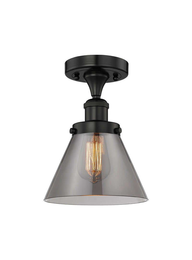 Innovations 616-1F-BK-G43 One Light Semi-Flush Mount, Matte Black