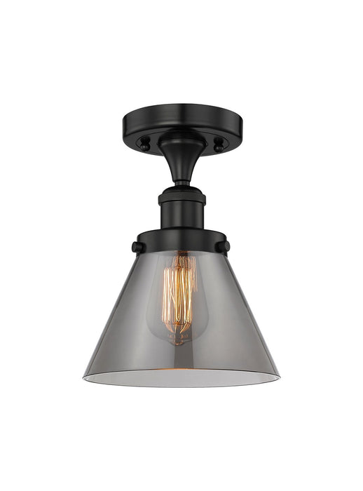 Innovations 616-1F-BK-G43 One Light Semi-Flush Mount, Matte Black