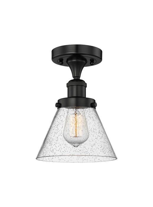 Innovations 616-1F-BK-G44 One Light Semi-Flush Mount, Matte Black