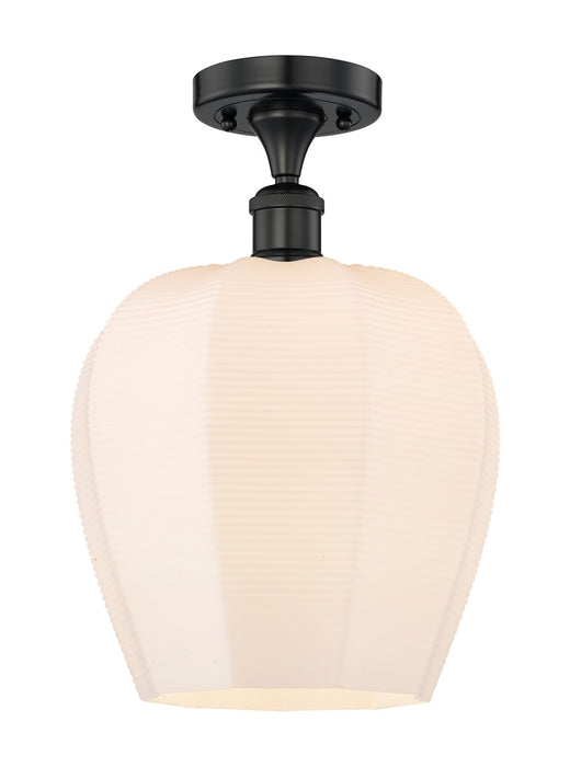 Innovations 616-1F-BK-G461-12 One Light Semi-Flush Mount, Matte Black