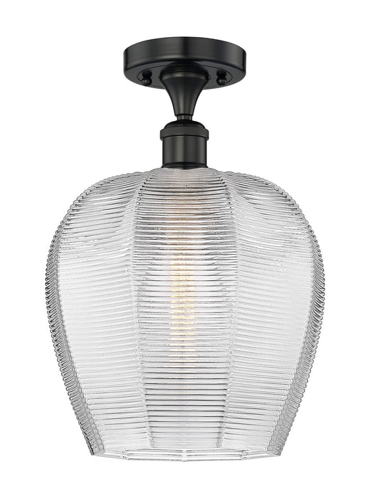 Innovations 616-1F-BK-G462-12 One Light Semi-Flush Mount, Matte Black