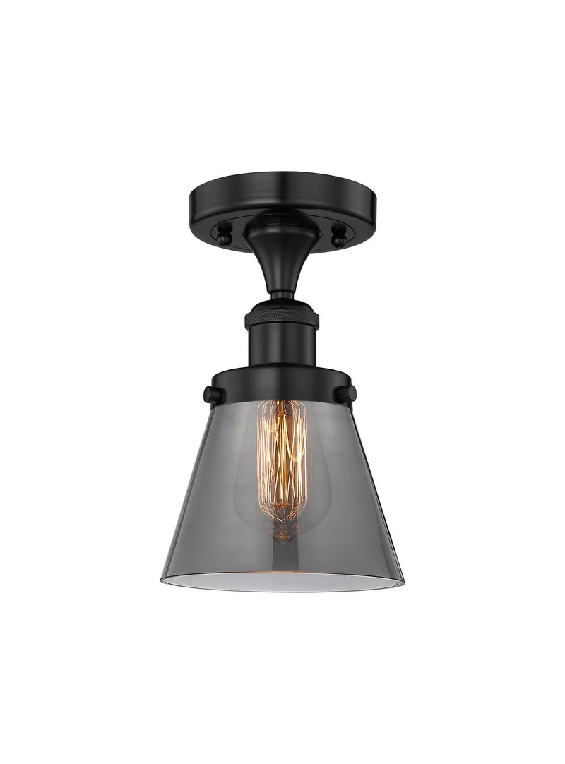 Innovations 616-1F-BK-G63 One Light Semi-Flush Mount, Matte Black
