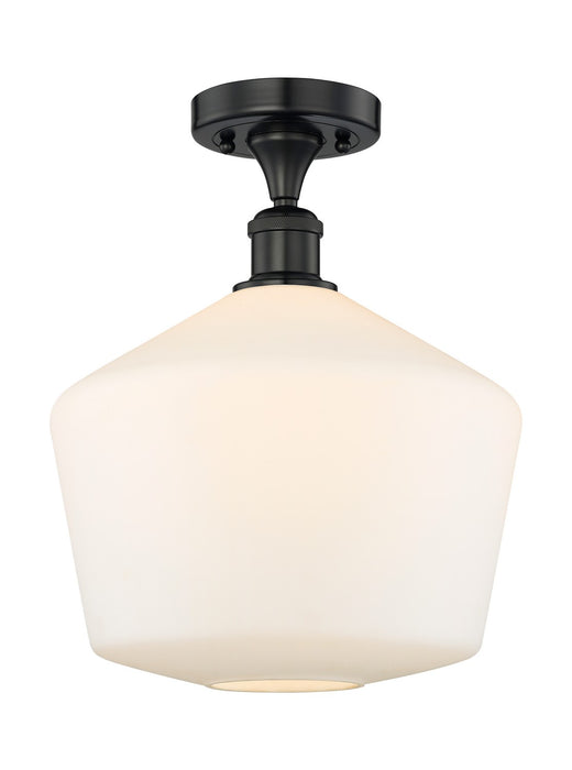 Innovations 616-1F-BK-G651-12 One Light Semi-Flush Mount, Matte Black