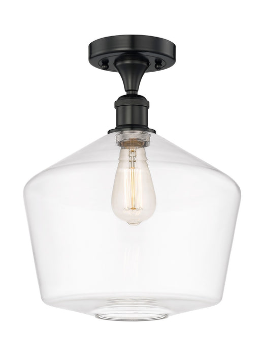 Innovations 616-1F-BK-G652-12 One Light Semi-Flush Mount, Matte Black