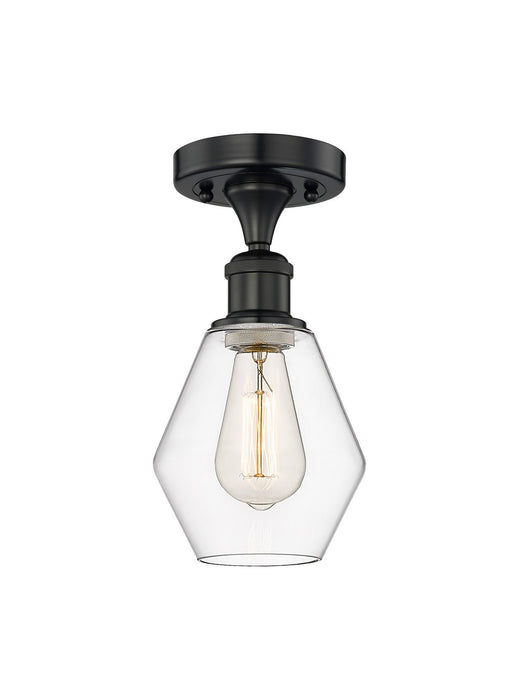 Innovations 616-1F-BK-G652-6 One Light Semi-Flush Mount, Matte Black