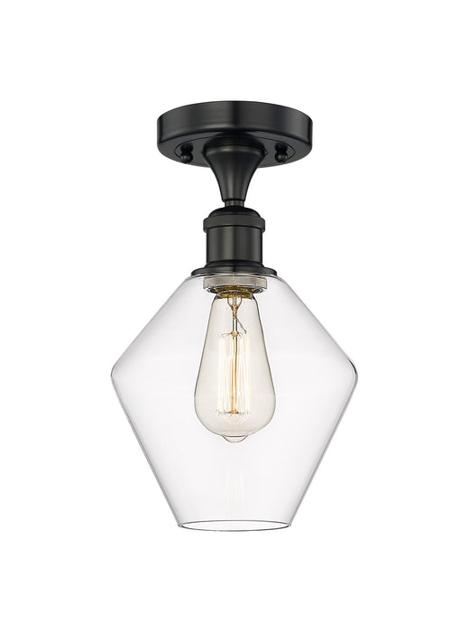Innovations 616-1F-BK-G652-8 One Light Semi-Flush Mount, Matte Black