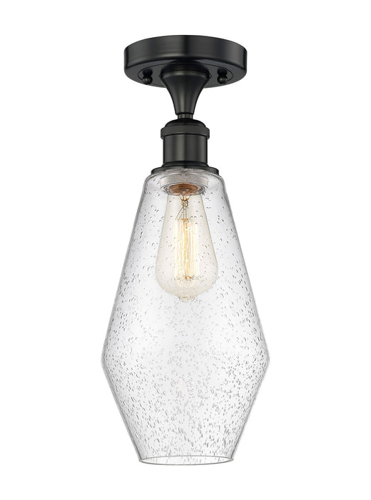 Innovations 616-1F-BK-G654-7 One Light Semi-Flush Mount, Matte Black