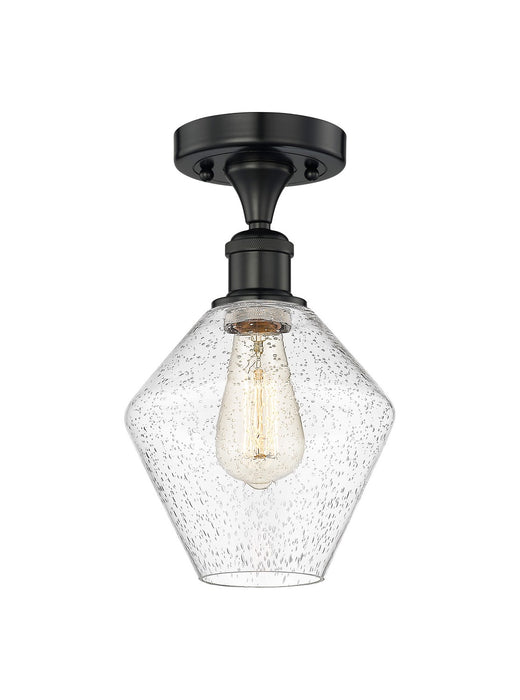 Innovations 616-1F-BK-G654-8 One Light Semi-Flush Mount, Matte Black