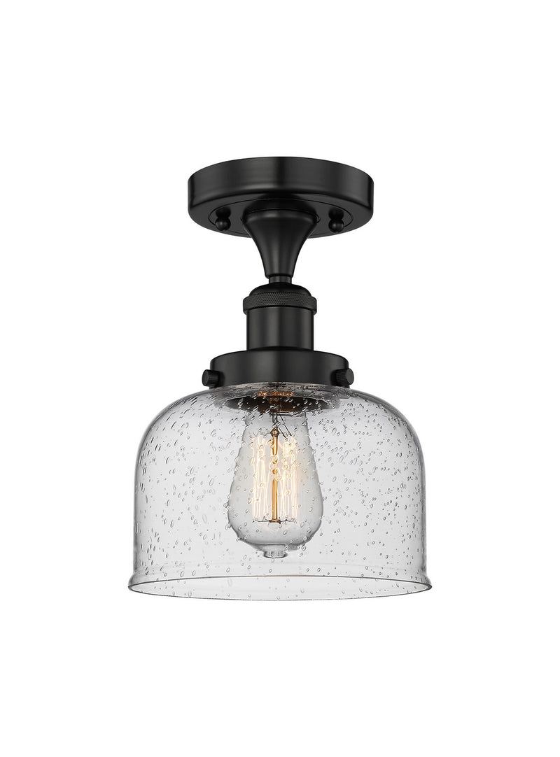 Innovations 616-1F-BK-G74 One Light Semi-Flush Mount, Matte Black