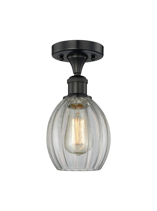 Innovations 616-1F-BK-G82 One Light Semi-Flush Mount, Matte Black