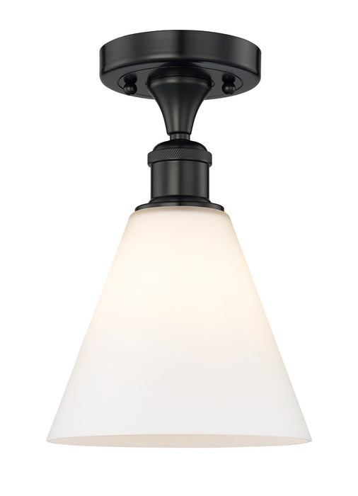 Innovations 616-1F-BK-GBC-81 One Light Semi-Flush Mount, Matte Black