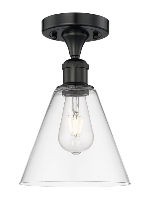 Innovations 616-1F-BK-GBC-82 One Light Semi-Flush Mount, Matte Black