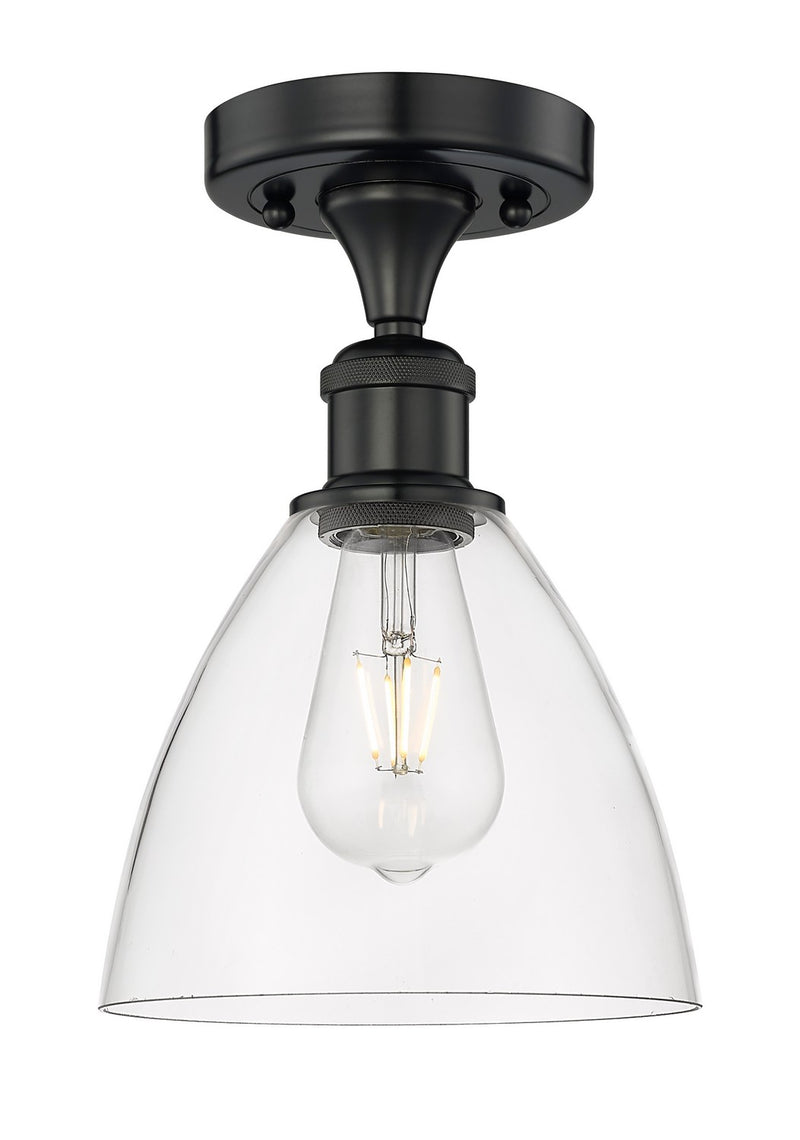 Innovations 616-1F-BK-GBD-752 One Light Semi-Flush Mount, Matte Black