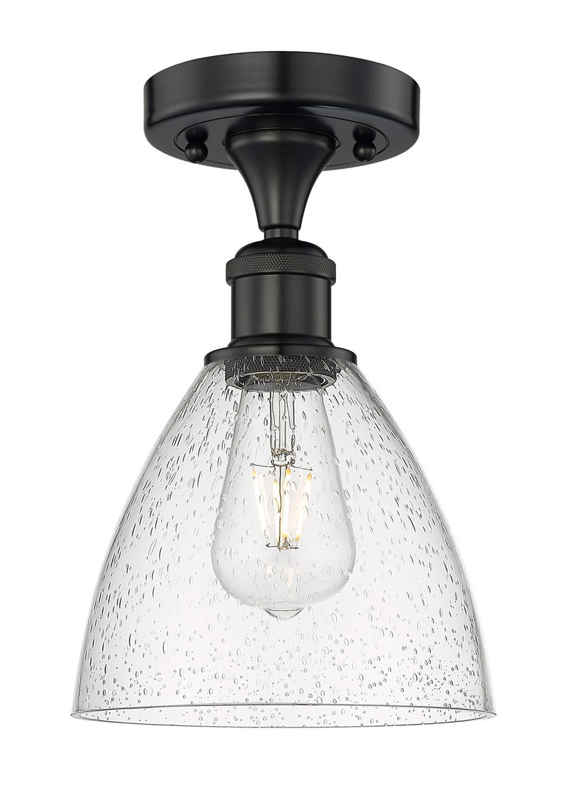Innovations 616-1F-BK-GBD-754 One Light Semi-Flush Mount, Matte Black