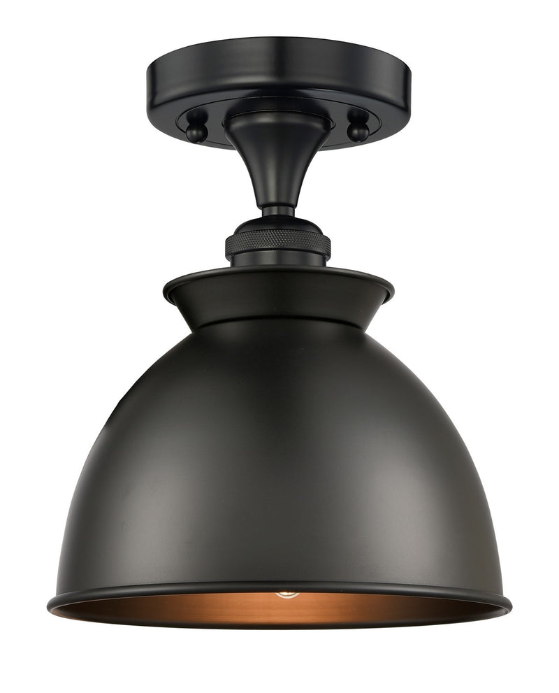 Innovations 616-1F-BK-M14-BK One Light Semi-Flush Mount, Matte Black