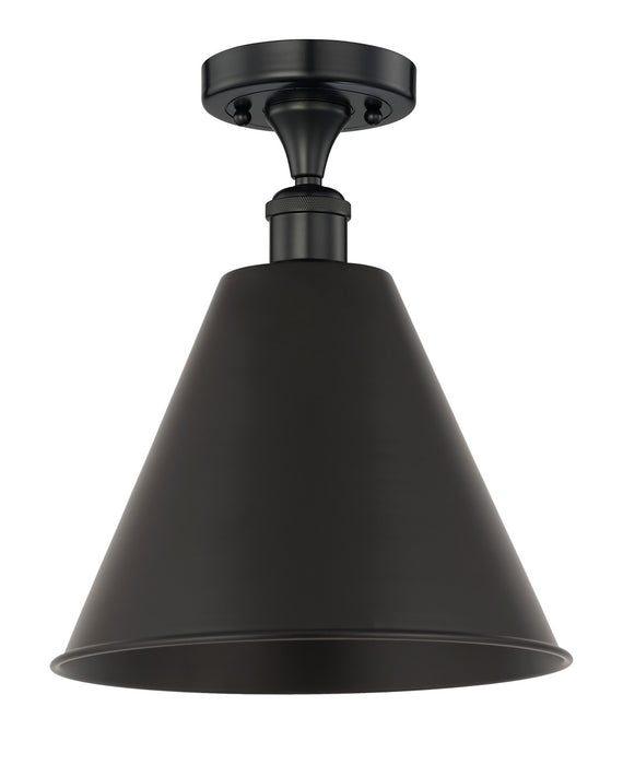 Innovations 616-1F-BK-MBC-12-BK One Light Semi-Flush Mount, Matte Black