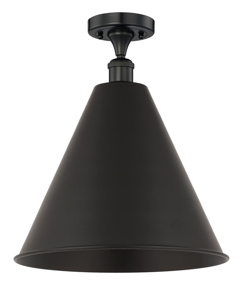 Innovations 616-1F-BK-MBC-16-BK One Light Semi-Flush Mount, Matte Black