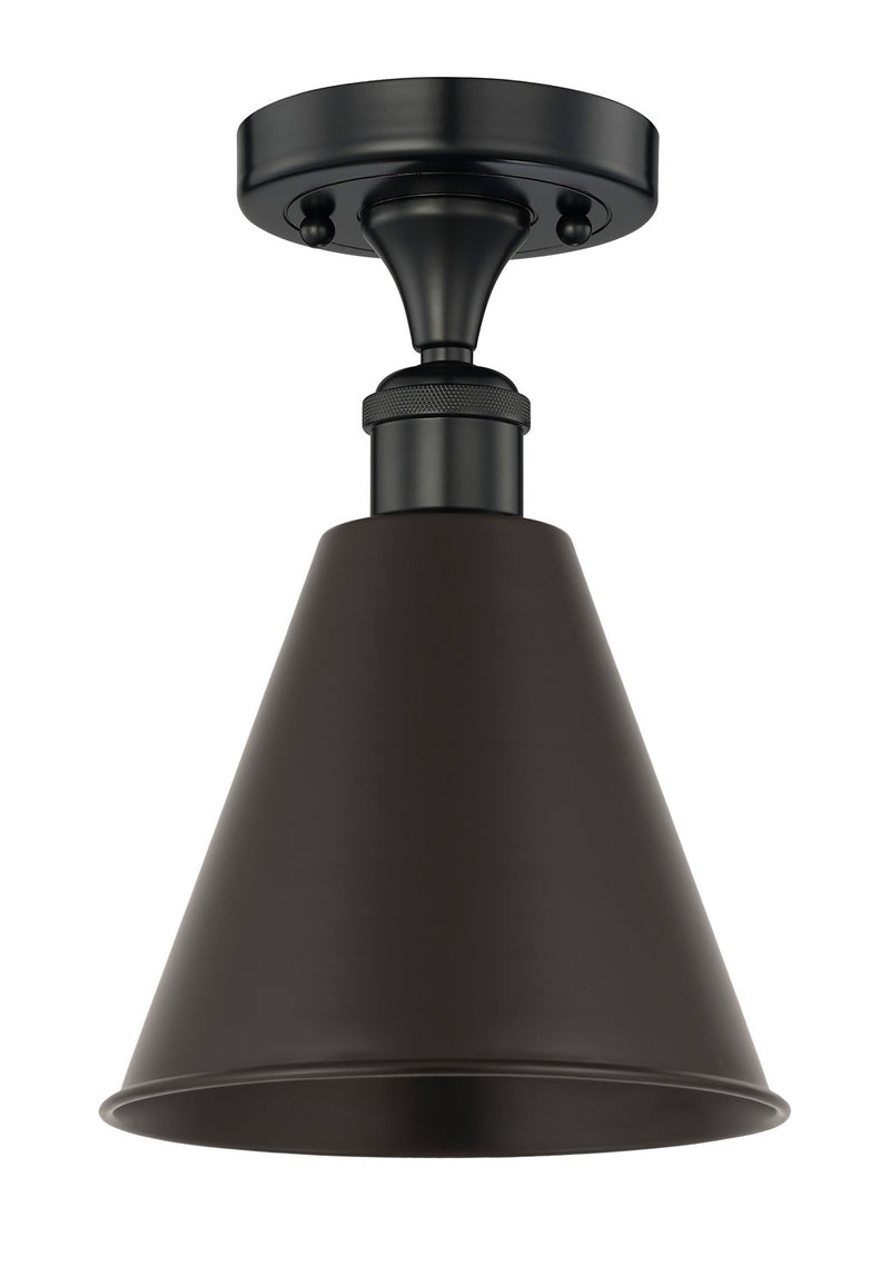 Innovations 616-1F-BK-MBC-8-BK One Light Semi-Flush Mount, Matte Black