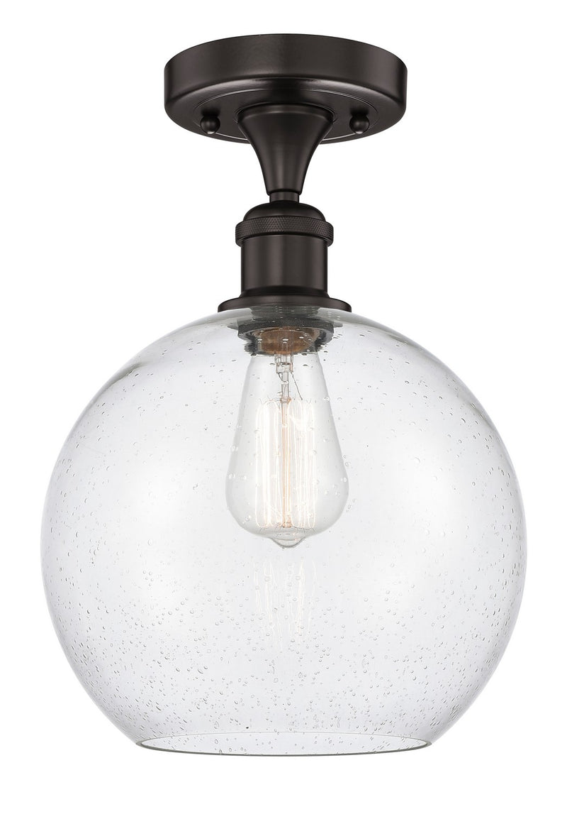 Innovations 616-1F-OB-G124-10 One Light Semi-Flush Mount, Oil Rubbed Bronze