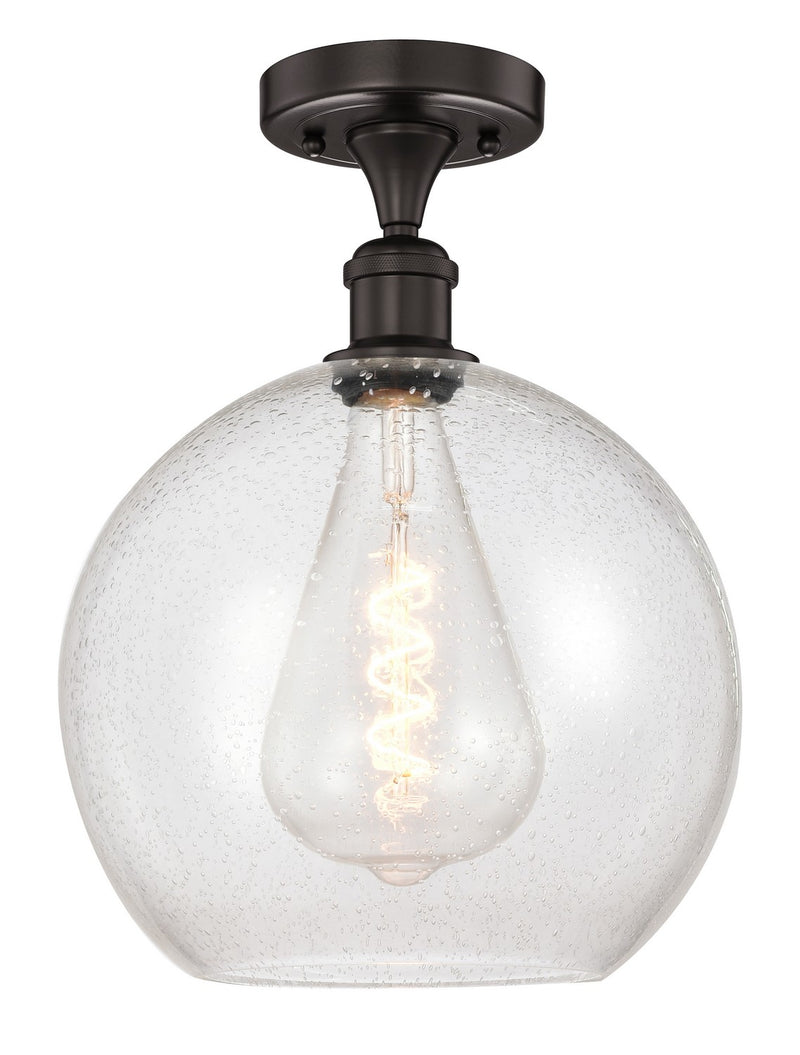 Innovations 616-1F-OB-G124-12 One Light Semi-Flush Mount, Oil Rubbed Bronze