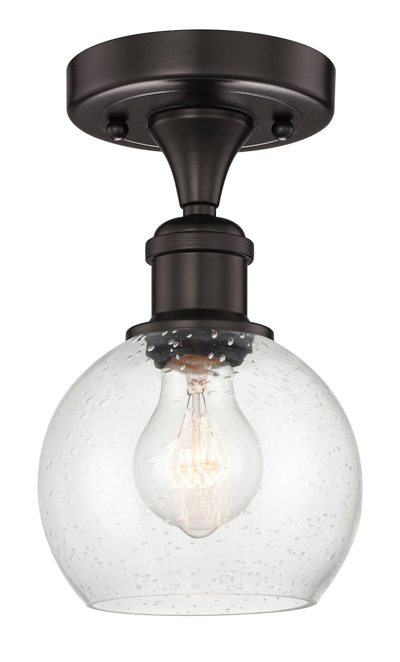 Innovations 616-1F-OB-G124-6 One Light Semi-Flush Mount, Oil Rubbed Bronze