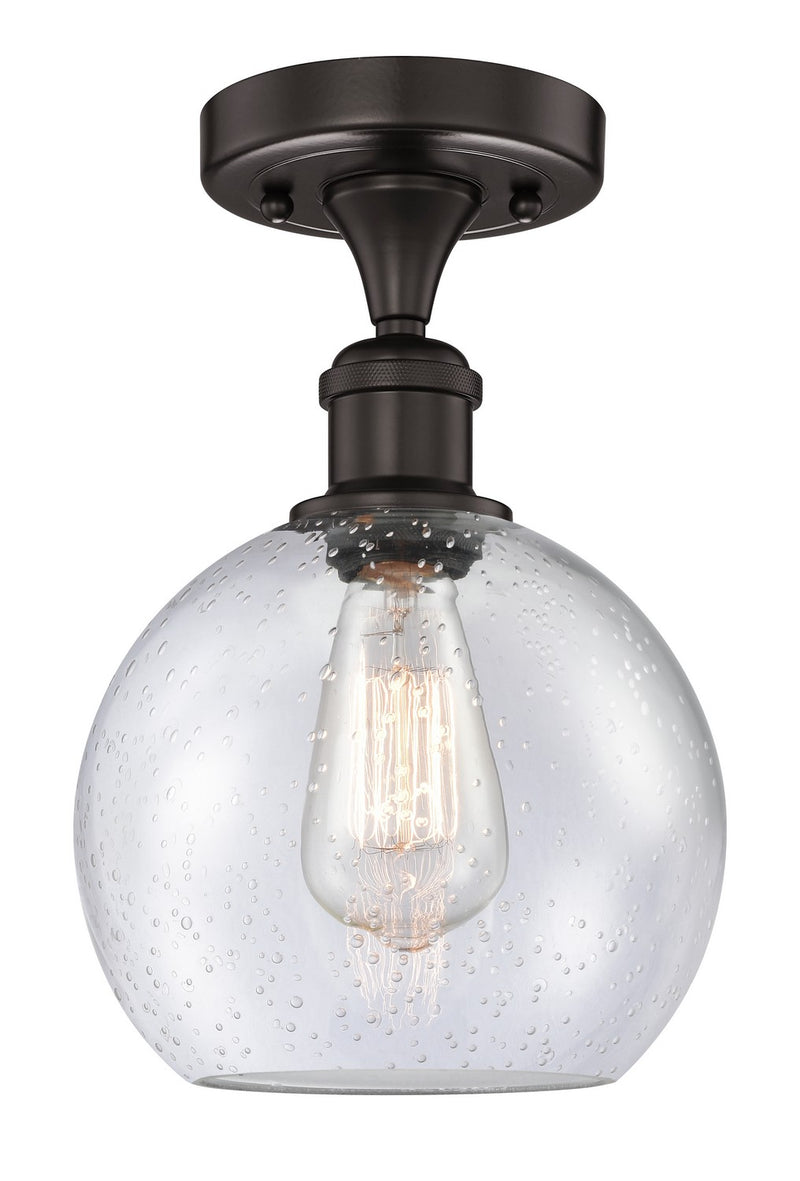 Innovations 616-1F-OB-G124-8 One Light Semi-Flush Mount, Oil Rubbed Bronze