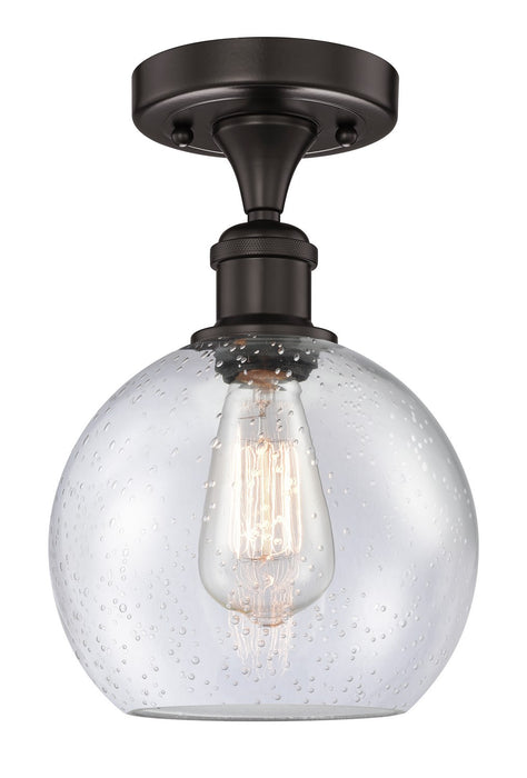 Innovations 616-1F-OB-G124-8 One Light Semi-Flush Mount, Oil Rubbed Bronze