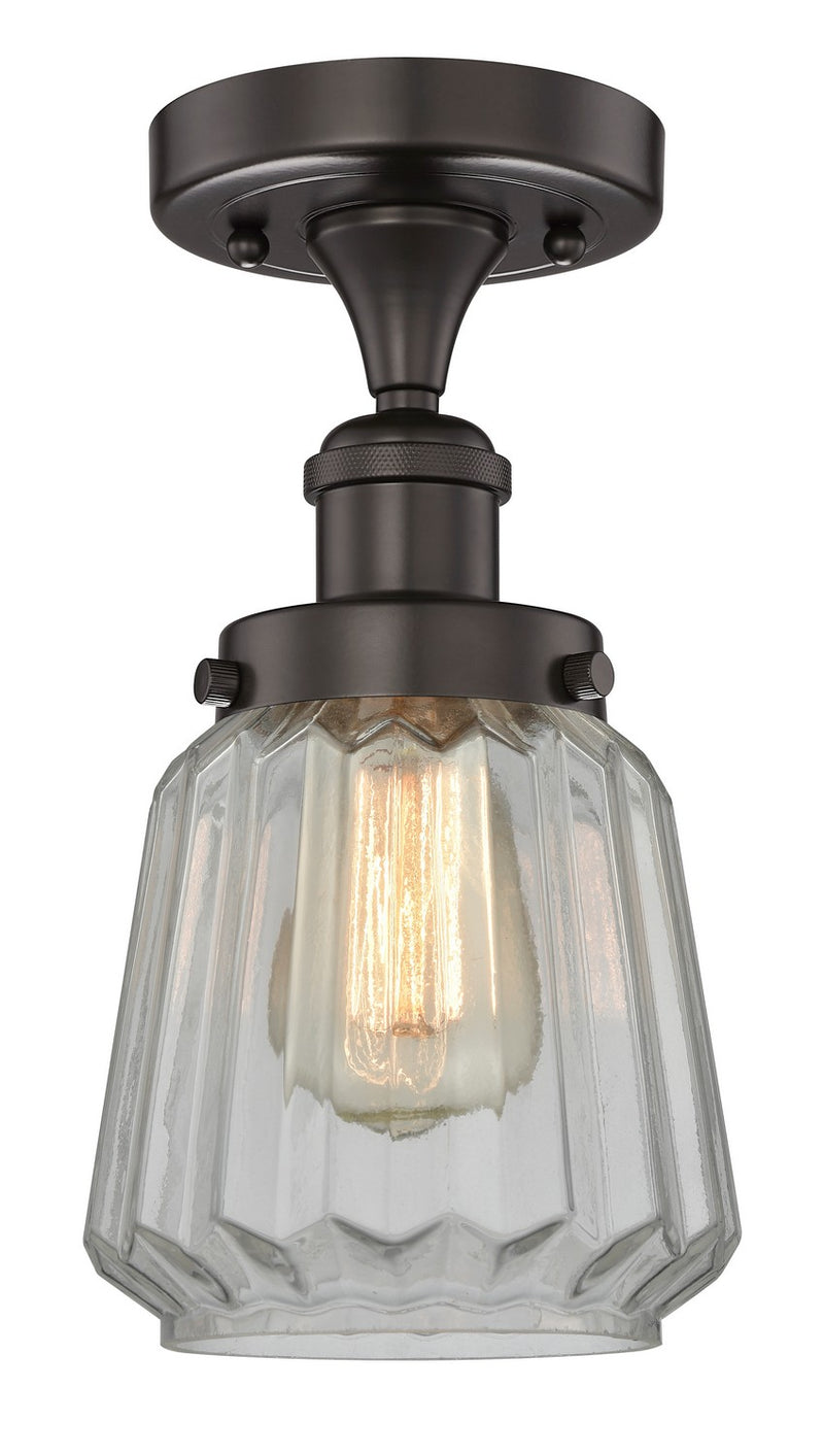 Innovations 616-1F-OB-G142 One Light Semi-Flush Mount, Oil Rubbed Bronze