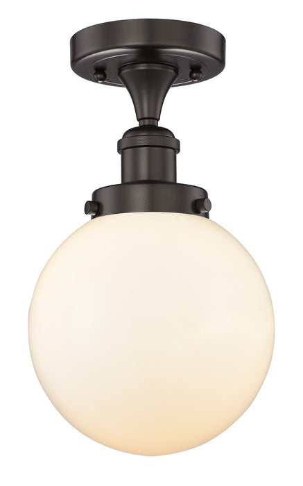 Innovations 616-1F-OB-G201-8 One Light Semi-Flush Mount, Oil Rubbed Bronze