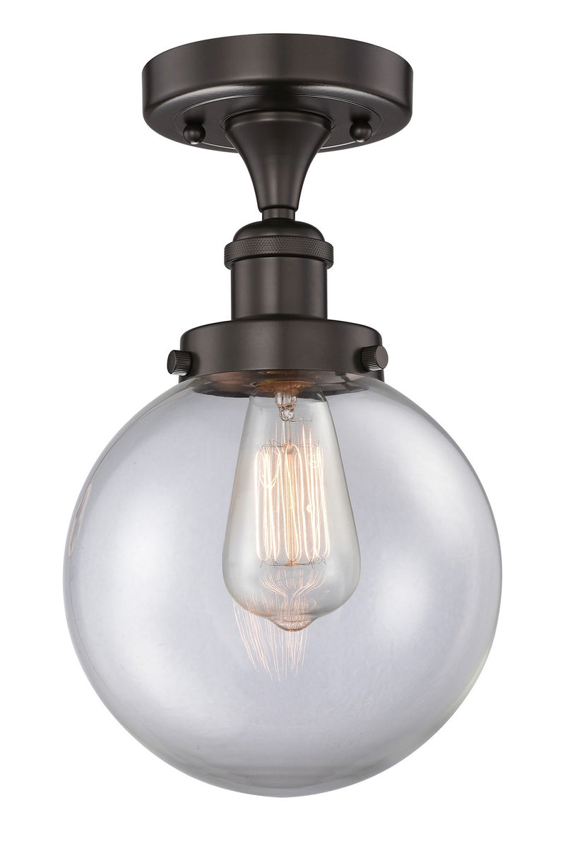 Innovations 616-1F-OB-G202-8 One Light Semi-Flush Mount, Oil Rubbed Bronze