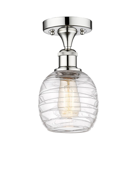 Innovations 616-1F-PC-G1013 One Light Semi-Flush Mount, Polished Chrome