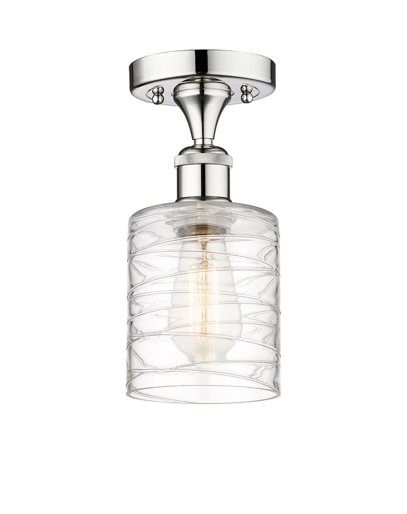 Innovations 616-1F-PC-G1113 One Light Semi-Flush Mount, Polished Chrome