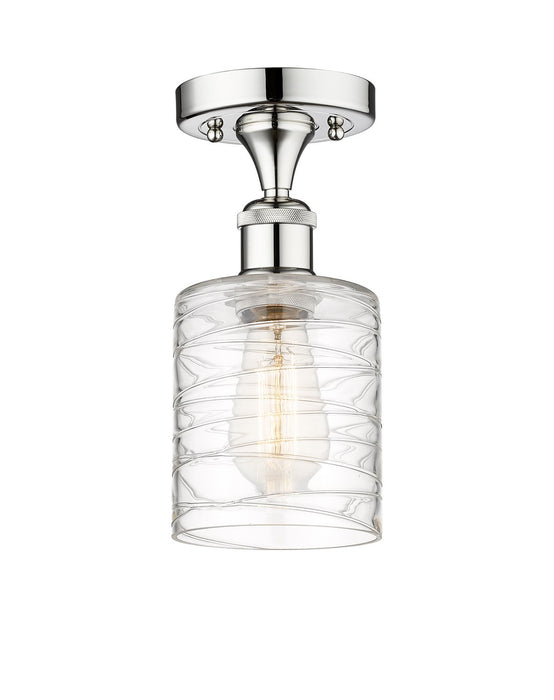 Innovations 616-1F-PC-G1113 One Light Semi-Flush Mount, Polished Chrome